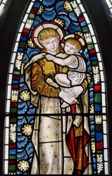 Tilehurst, St Michael, Morris Marshall & Faulkner & Co, William Morris, Edward Burne-Jones, Madonna et enfant